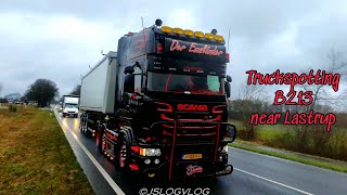 Truckspotting B213 at Lastrup near Haselünne Trucklights and horns Emsländer Jan Bakker etc [upl. by Evol]