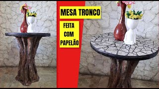 MESA TRONCO DE ÁRVORE MÓVEIS DE PAPELÃO [upl. by Alyat]