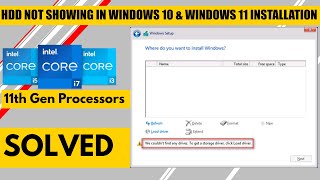 HDD NOT SHOWING IN WINDOWS 10 amp WINDOWS 11 INSTALLATION ON INTEL 11th GEN PROCESSORS  SOLVED [upl. by Schilling821]