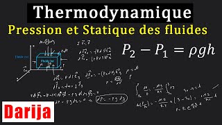 Statique des fluides thermodynamique pression d’un fluide gaz liquides شرح [upl. by Borden]