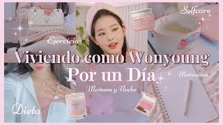 Un dia en mi vida como Wonyoung 🎀 Rutina de Mañana y Noche auto cuidado skincare wonyoungism vlog [upl. by Etra]