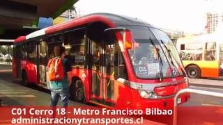 Buses Neobus Mega BRT  Volvo en servicios C01 y C06 Transantiago [upl. by Federica]