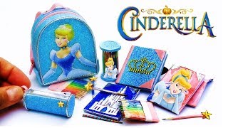 Como Hacer Utiles Escolares para Barbie  Mochila Estuche  Cinderella Miniature Schooll Suplies [upl. by Lebbie]