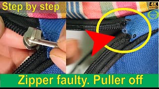 How to fix a faulty zipper Puller has come off and tape unravelling [upl. by Nottirb]