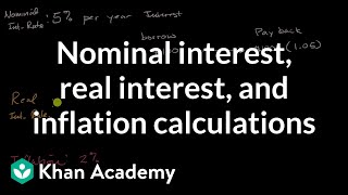 Nominal interest real interest and inflation calculations  AP Macroeconomics  Khan Academy [upl. by Tindall620]