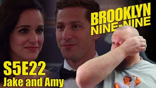 Brooklyn 99 5x22 Jake and Amy REACTION  Add this episode to the list of things that make me cry [upl. by Annoled241]