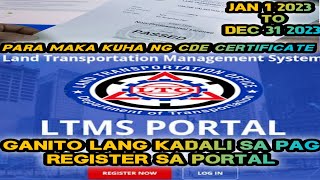 PAANO MAGREGISTER SA PORTAL NG LTO GAMIT ANG CELL PHONE 2023 LTMS PORTAL  CDE EXAM  MRBLACKERS [upl. by Ardnasal]