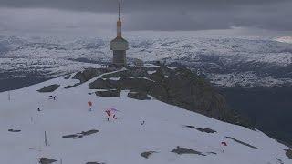 Voss Lønahorgi Speed riding  Flying Over Norway [upl. by Bellda]