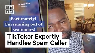 TikToker Scares Off Spam Callers [upl. by Llorrad]