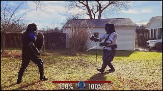 DualWielding Arming Swords vs Broadsword amp Targe  Steel Sword Fighting  hema [upl. by Vander]