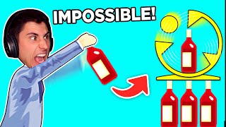 Can I Beat the IMPOSSIBLE Bottle Flip  Happy Wheels [upl. by Llenna]