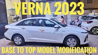 Verna 2023 Base Model to Top Model Modification 😍 With pricing  hyundaiVerna2023 [upl. by Rigby]