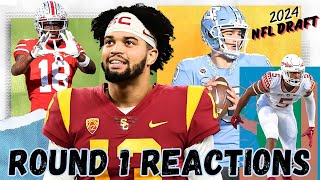 2024 NFL Draft  Round 1 Reactions  Live Play by Play and Reactions [upl. by Ileyan]