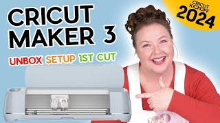 Cricut Maker 3 for Beginners Unbox Setup amp First Cut CRICUT KICKOFF Day 1 [upl. by Niltiac]