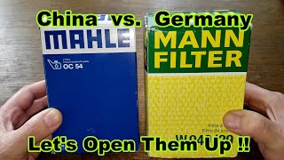 Mahle OC54 Oil Filter vs MANN W9029 Oil Filter Cut Open Comparison [upl. by Anaugahs]