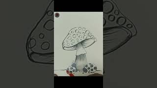 Nice Mushroom Artcolorfulart mushroomart amazingart pencildrawing [upl. by Ahseile]