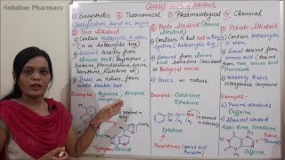 Class 47  Alkaloid Part 03  Types of Alkaloids  Classification of Alkaloids Parts 01 [upl. by Uyr]