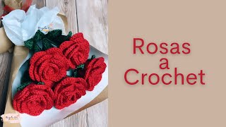 Tutorial Rosas Tejidas a Crochet Fácil💜Mayelin Ros [upl. by Nuaj]