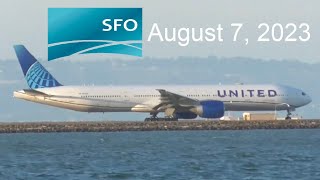 Planespotting at San Francisco International Airport  August 7 2023 [upl. by Spohr]