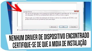 Nenhum driver de dispositivo encontrado certifiquese de que a midia de instalação Como Resolver [upl. by Bergren]