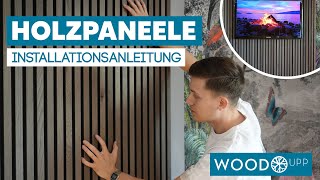 HOLZPANEELE RICHTIG ANBRINGEN mit Montagekleber Installationsanleitung [upl. by Haidedej]