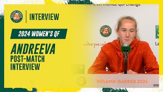 Andreeva Quarterfinal postmatch interview  RolandGarros 2024 [upl. by Delilah]