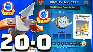 FLAWLESS 200 IN THE CRL 20 WIN CHALLENGE 🤩  Clash Royale [upl. by Anilrac]