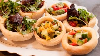 MAELLE AND RICHARD MAKE INDIVIDUAL SALADS IN MINI BREAD ‘BOWLS’ [upl. by Anaytat]