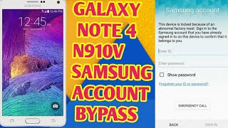 Samsung N910V N910C NOTE 4 verizon Samsung account bypass v61 [upl. by Yecam]