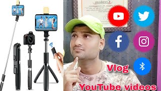 R1S selfie stick with tripod Bluetooth remote inbuilt flash light unboxing [upl. by Bob692]