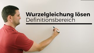 Wurzelgleichung lösen Definitionsbereich Lösungsverfahren  Mathe by Daniel Jung [upl. by Asle830]