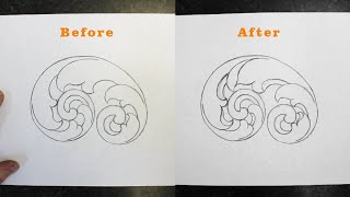 How to draw scroll designs leaf foldovers [upl. by Imoen]