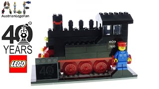 LEGO 40370 Steam Engine 40 Years Lego Trains Anniversary Set  Lego Speed Build Review [upl. by Hadeehuat]