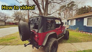 How to Replace Soft Top on a Jeep Wrangler TJ 9706 [upl. by Inalem]