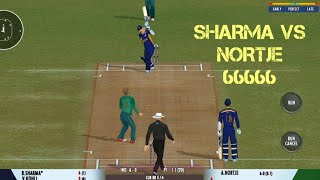 Rohit Sharma Vs Nortje Battle In Real Cricket 22 2022 [upl. by Ardnuahsal]