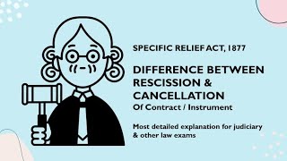 Difference between Rescission of Contract and Cancellation of Instrument  lawindetail [upl. by Dnomed]