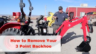 How to Take Your 3 Point Backhoe On and Off  TYM Tractor  Branson Tractor [upl. by Leunamne]