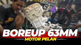 Mesin RUNGKAT Sekalian Di BOREUP Ke 63MM genggss  Honda CB150R [upl. by Oneladgam]