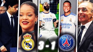 LES ÉNORMES RÉACTIONS REAL MADRID 31 PSG  BENZEMA ÉTEINT MBAPPÉ NASSER SE BAT AVEC LARBITRE [upl. by Bonar]