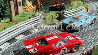 Slot car track layout Scalextric gt40 racing [upl. by Chainey]