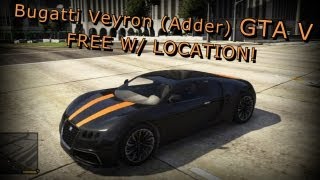 GTA V  Bugatti Veyron Adder SECRET CAR LOCATION [upl. by Palmore]