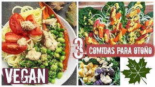 3 COMIDAS VEGANAS PARA OTOÑO 🍁 FÁCIL Y SALUDABLE [upl. by Carlye]