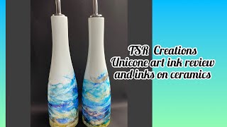 NEW UNICONE ART ALCOHOL INK REVIEW AND INK TUTORIAL Fluid art tutorialsalcohol inks [upl. by Artinek]