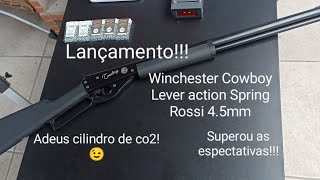 Carabina de pressão Cowboy Lever action Black 45mm Rossi Apresentação e cronografagem [upl. by Leagiba85]