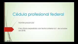 Cédula profesional federal trámite presencial [upl. by Nivra885]