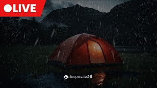 🔴 Heavy Rain and Thunderstorm Sound Hit a Tent at Night  Rain Sounds for Sleeping rainyday [upl. by Erminia]