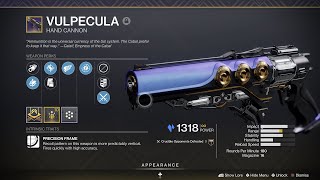 GOD ROLL VULPECULA 150 KD W Lorentz Driver Max range with Adagio Destiny 2 Crucible l Destiny PVP [upl. by Salene923]