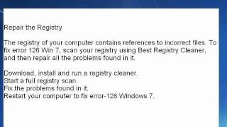 Error 126 Fix error 126 windows 7 [upl. by Faxun]