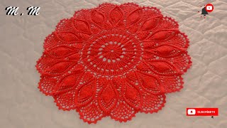 TAPETE CON PUNTO RELIEVE TEJIDO A CROCHET PASO A PASO PARTE 1  MANUALIDADES MARTINA [upl. by Nylzaj839]