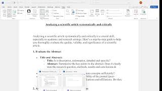 Analyzing a scientific article systematically and critically كيفية تقييم البحث العلمي [upl. by Seibold378]